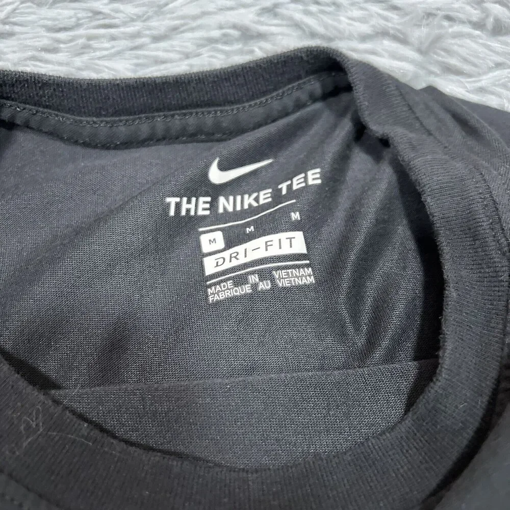 Nike Adult Shirt Medium Black Red Dri-Fit Basketball Graphic Pullover Tee Mens